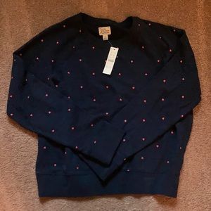 J. crew vintage fleece sweatshirt hearts